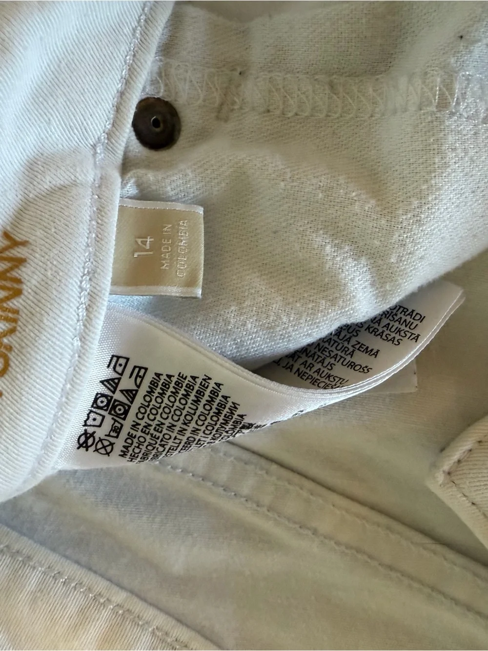 Michael Kors White Jeans with Gold Logo